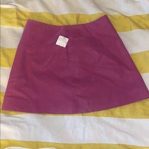 Pink/Plum faux-suede/leather-ish mini skirt